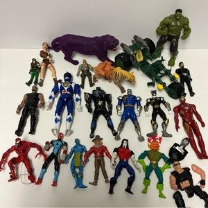 Action Figure Lot- Marvel, Spiderman, Power Rangers & More - Vintage & Modern